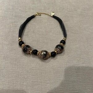 Beautiful Moreno glass made in Italy Gold Tone Choker Necklace